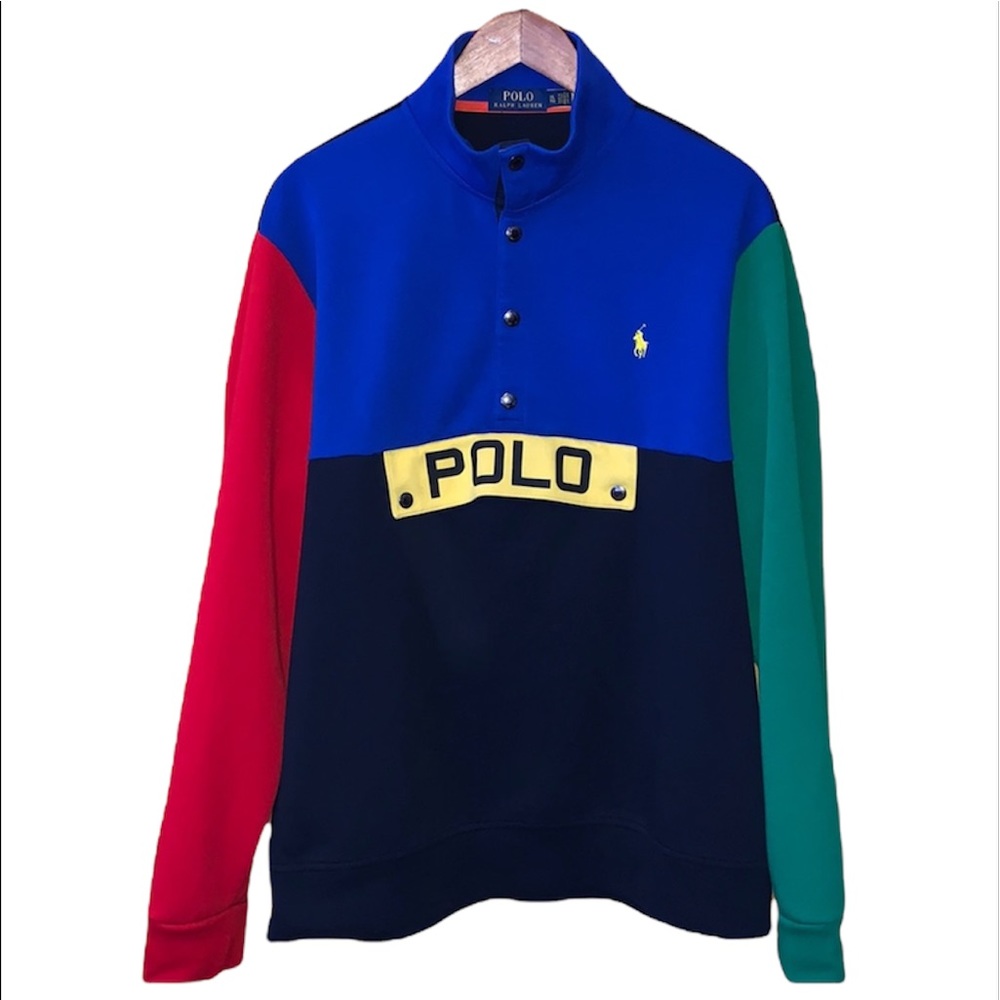 Men’s XL Polo Ralph Lauren multi 1/4 button sweat - Picture 1 of 6